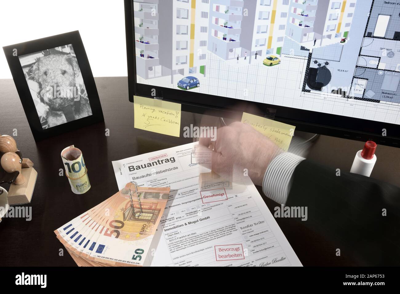 Bribery, Bestechung Stock Photo