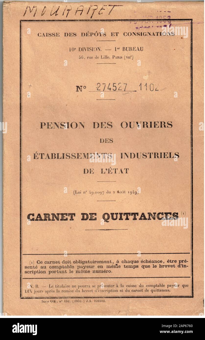 Old documents, France Stock Photo