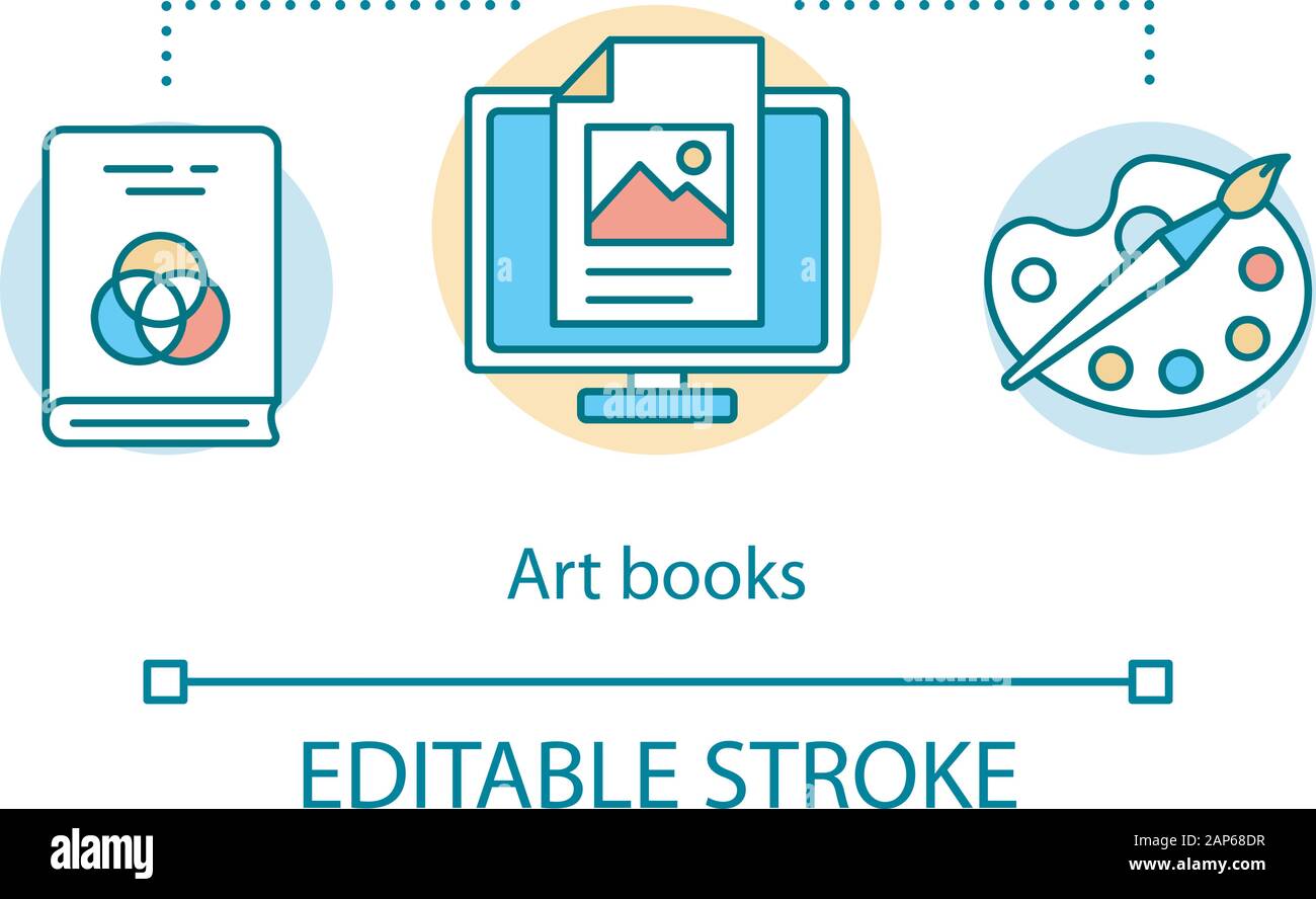 Art books concept icon. Drawing and graphic design educational tutorial