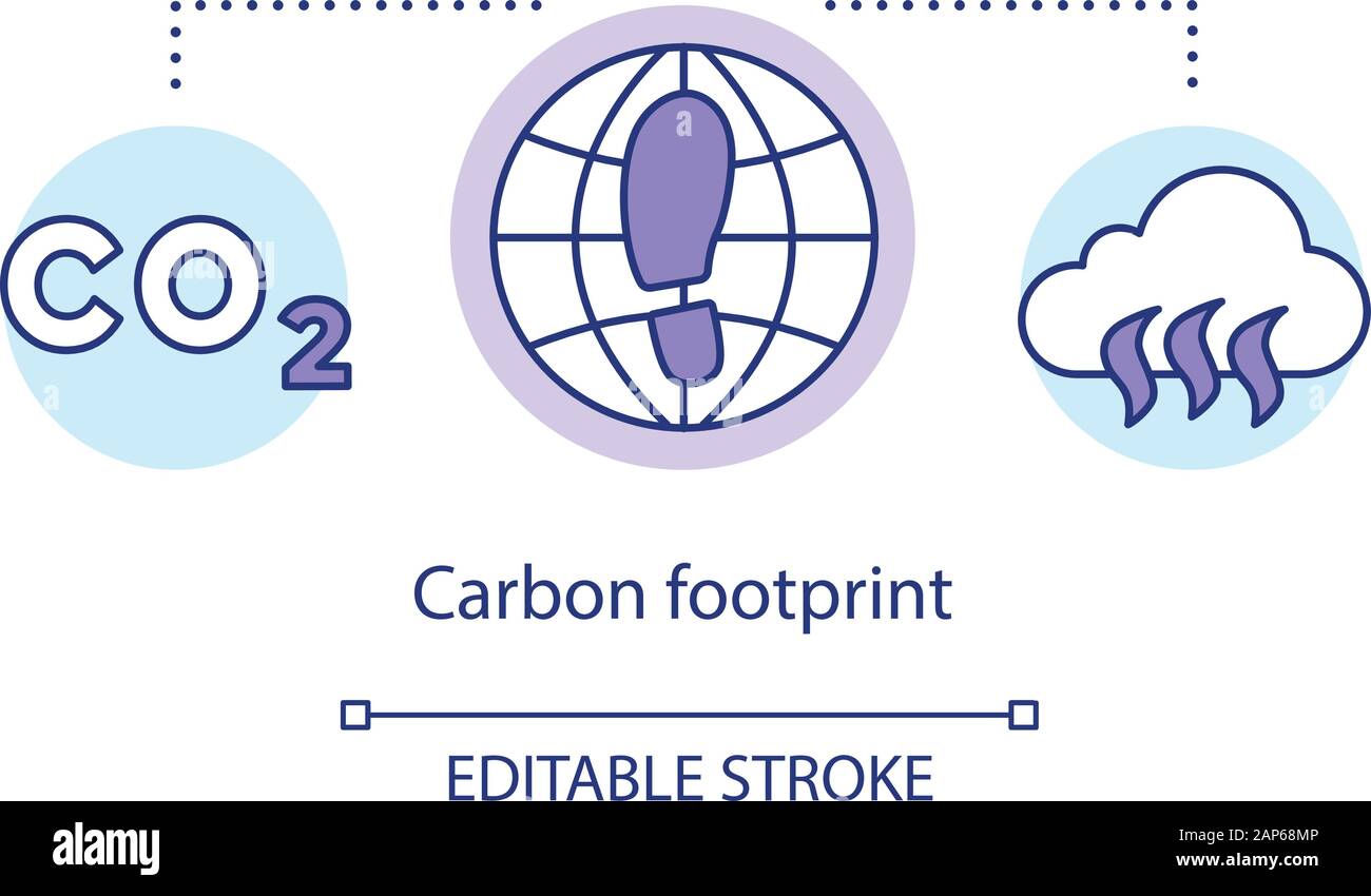 Carbon Footprint Concept Icon Greenhouse Effect Gas Accumulation Total Co2 Emissions Global Warming Climate Change Idea Thin Line Illustration Ve Stock Vector Image Art Alamy