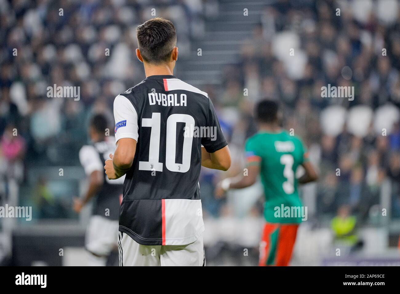 Turin - Oct 22, 2019: Paulo Dybala 10. Juventus - Lokomotiv Moscow