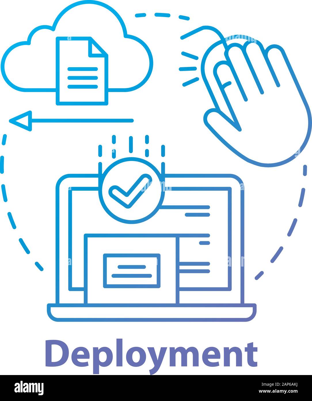 Deployment Concept Icon Data Send Receive Product Release Usability Test Delivering Completed Software To Consumers Idea Thin Line Illustration Stock Vector Image Art Alamy