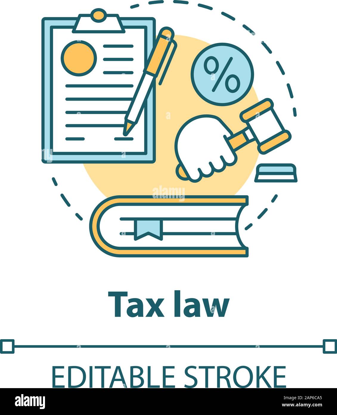 Tax law concept icon. Revenue rule idea thin line illustration