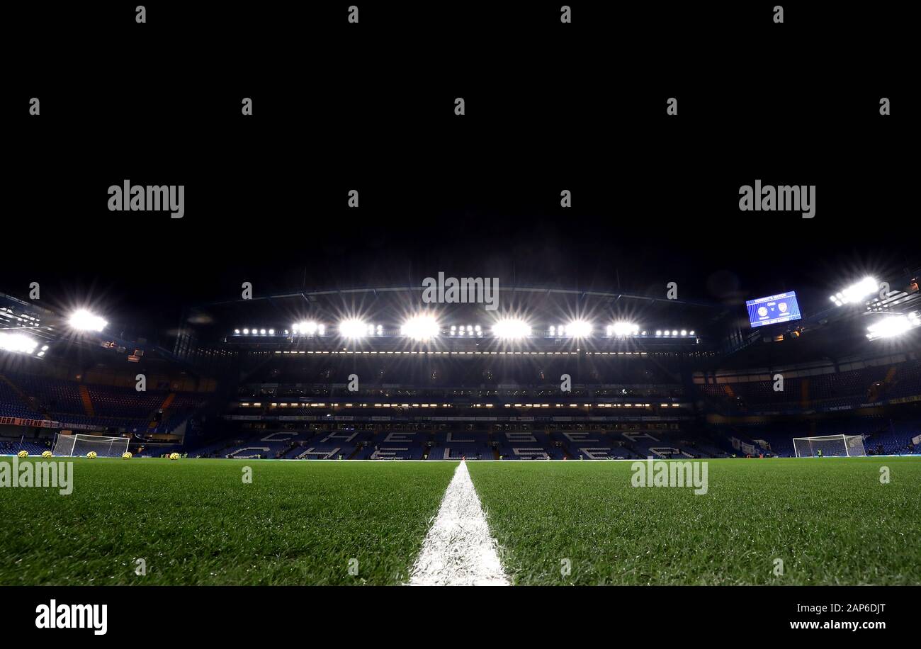 General view of the pitch before the Premier League match at Stamford