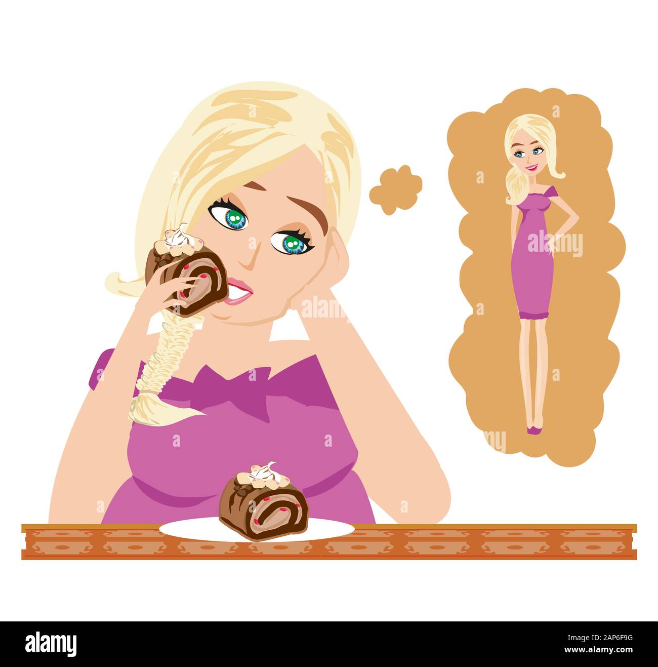Fat girl dreams to be a skinny girl Stock Photo Alamy
