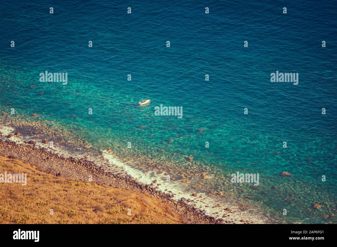 Aerial top down shot boat hi-res stock photography and images - Alamy