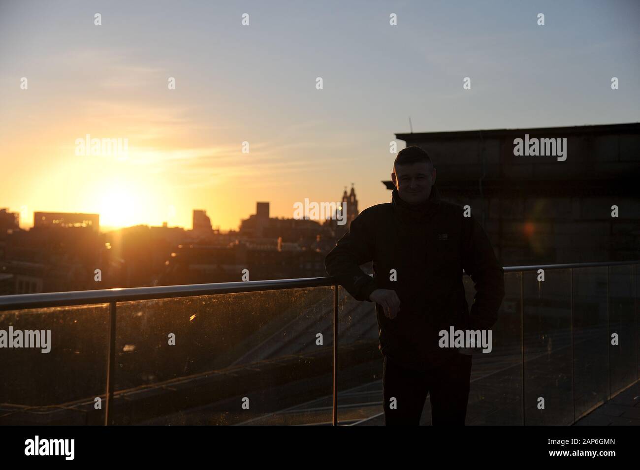 Sunset in Liverpool Stock Photo Alamy