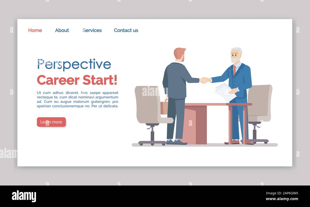 Perspective Career Start Landing Page Vector Template Hiring Staff Website Interface Idea With Flat Illustrations Recruitment Homepage Layout Partn Stock Vector Image Art Alamy