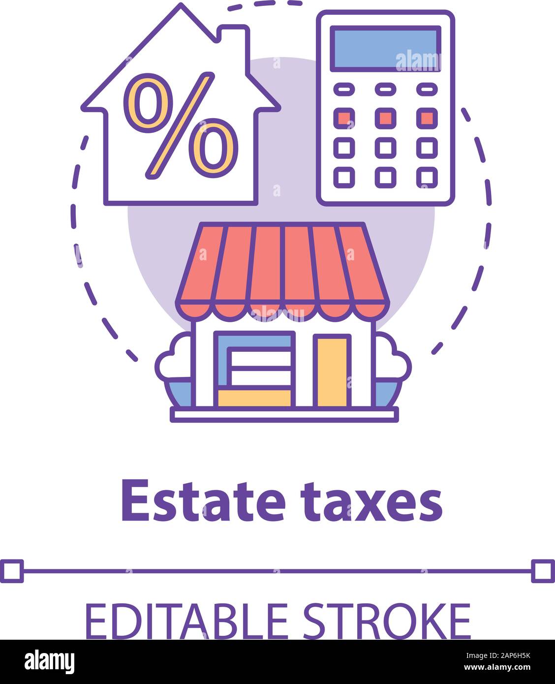 Estate taxes concept icon. Financial levy idea thin line illustration. Inheritance  tax. Paying percent for inherited assets, money and property. Vecto Stock  Vector Image & Art - Alamy