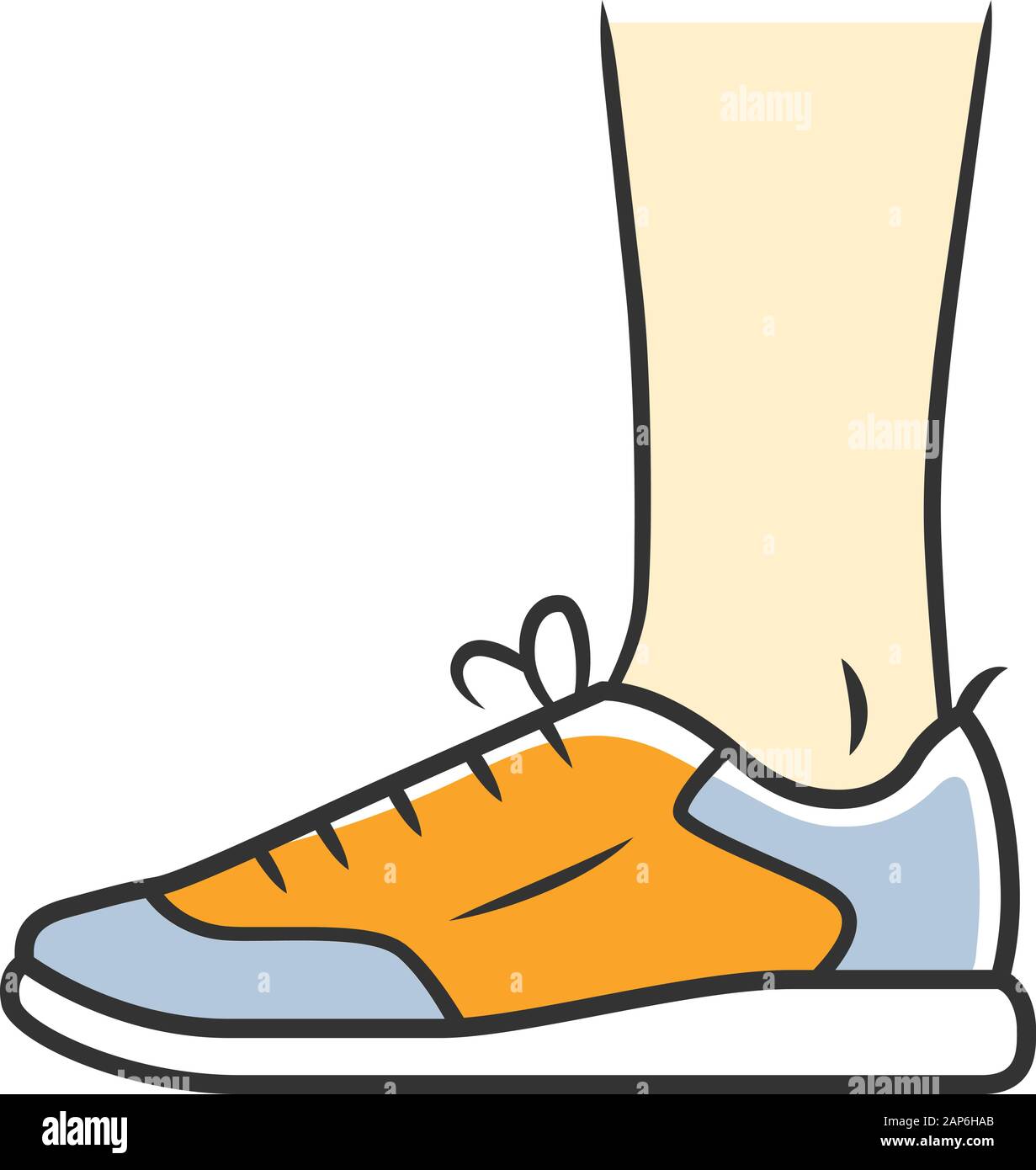 Trainers color icon. Women and men stylish footwear design for sports workout. Unisex casual sneakers, modern comfortable tennis shoes. Male and femal Stock Vector