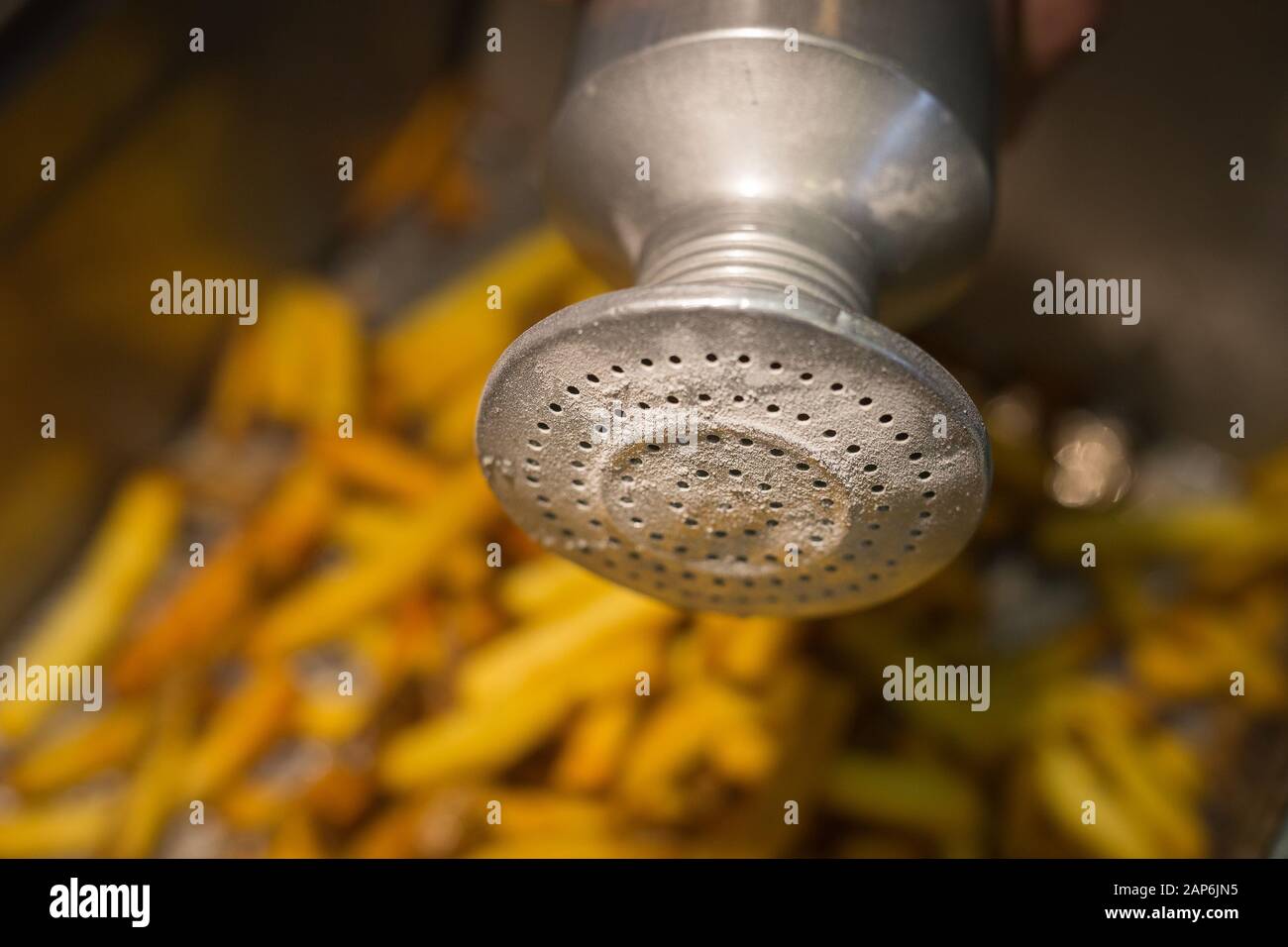 Metal Salt Shaker on French Fries Stock Photo Alamy