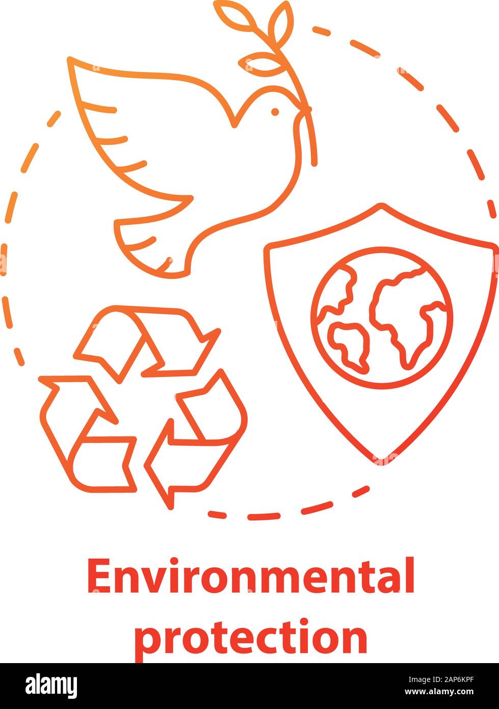 Environmental protection concept icon. Nature care idea thin line ...