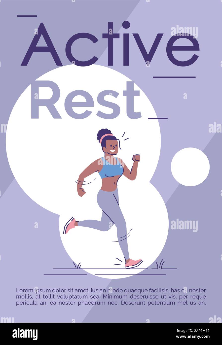 Active rest brochure template. Physical training. Running. Flyer Within Running Flyer Template
