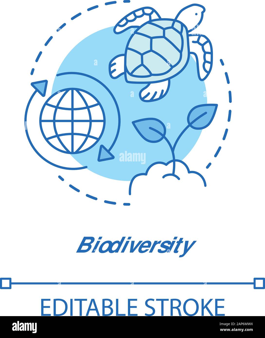 Biodiversity concept icon. Natural ecosystem protection idea thin line illustration. Wild life