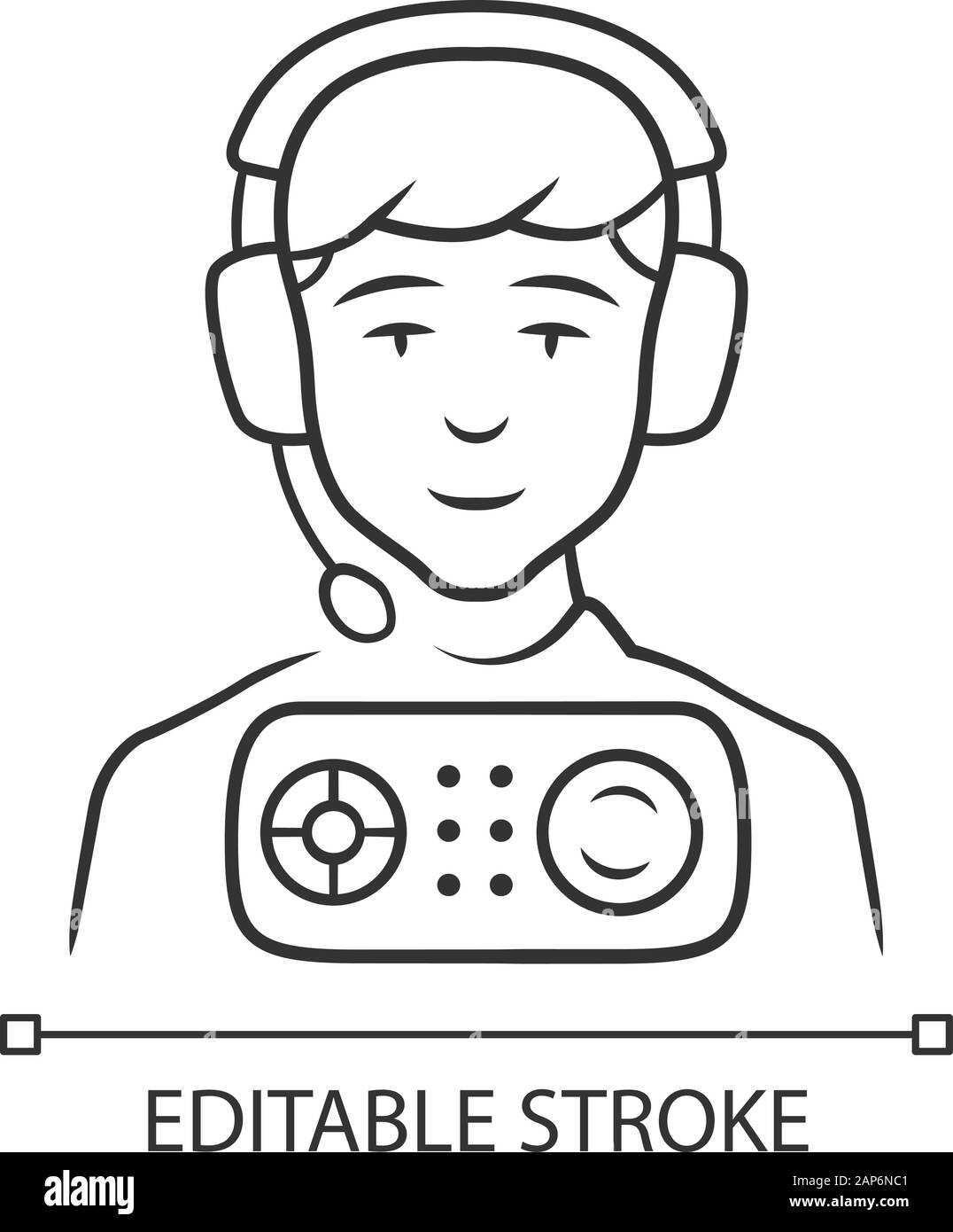 Radio news linear icon. Sound broadcasting. Audio program via ...