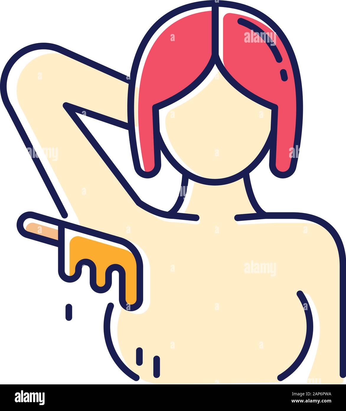Armpit Waxing Beige Color Icon Female Underarm Hair Removal