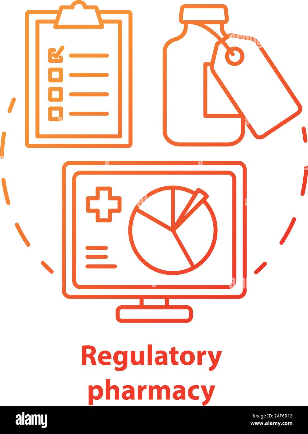Pharmacy concept icon. Regulatory pharmacology idea thin line