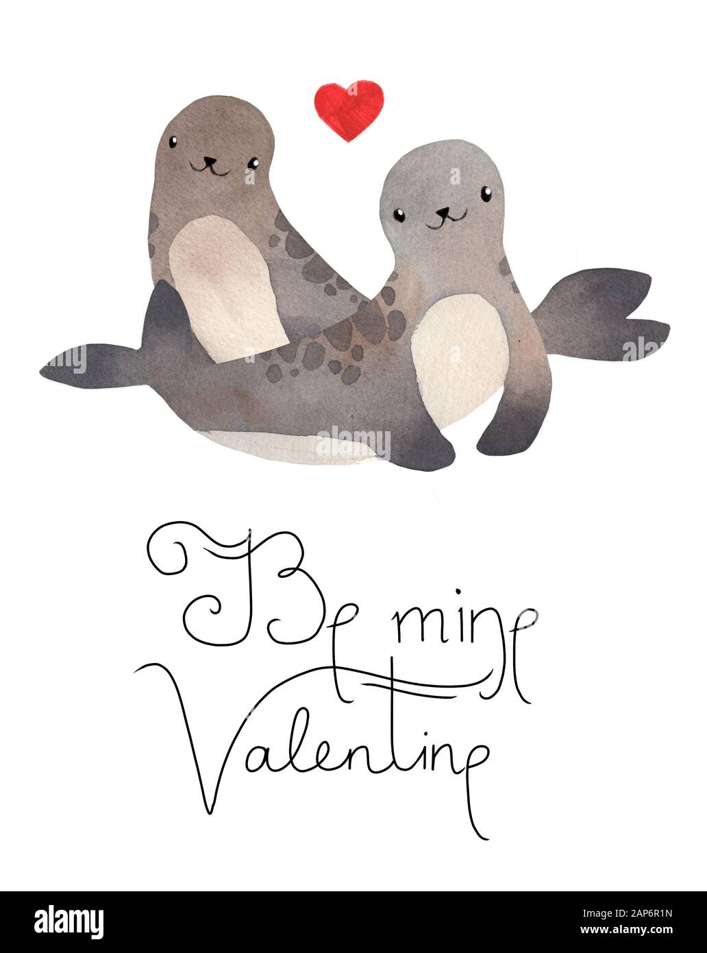 Valentine's Day template. Love and couple relationship watercolor ...