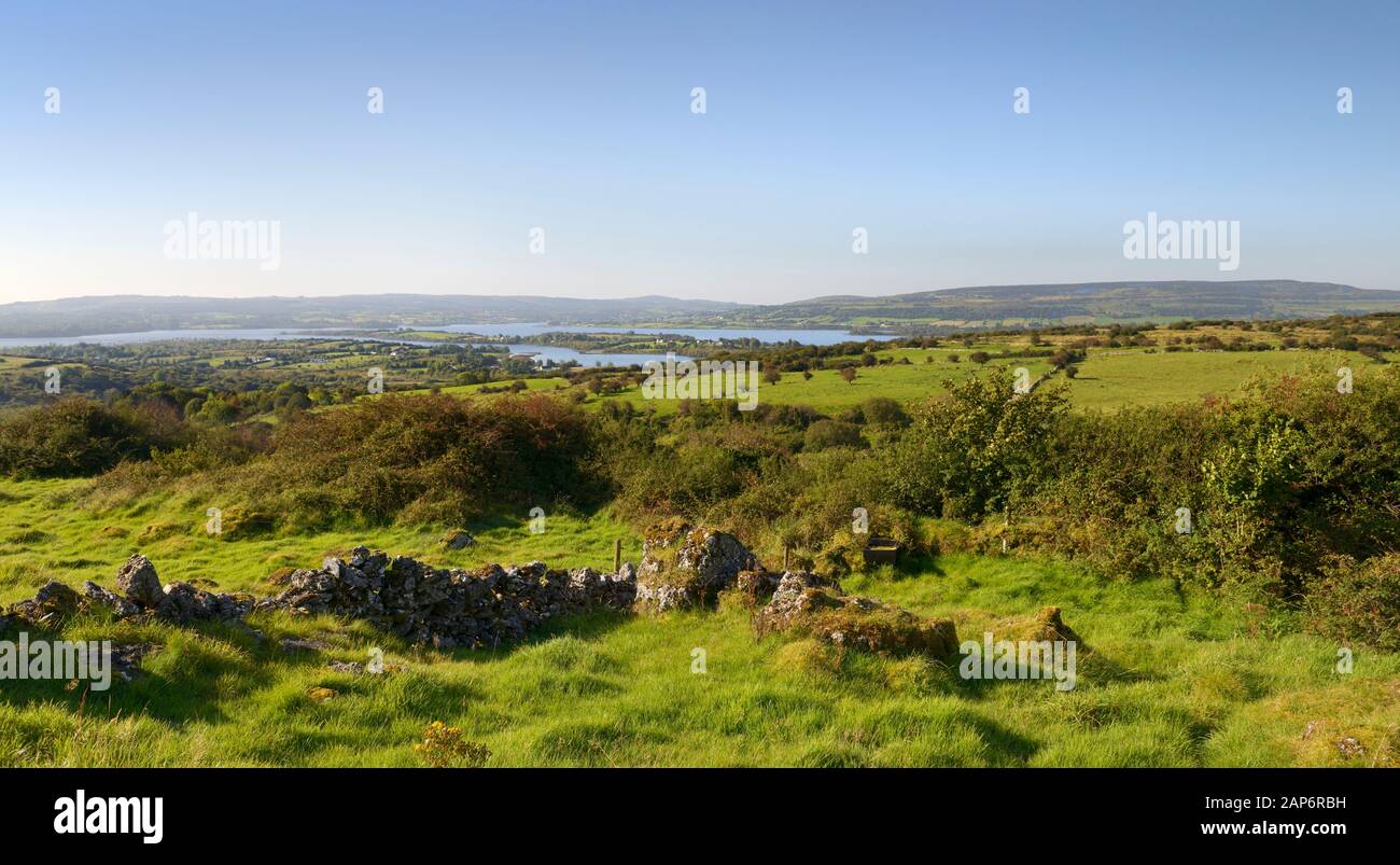 W. from Moytura to Lough Arrow, Co. Sligo, Ireland. Site of Second Battle of Moytura and many ancient cairn burials. Tuatha De Danann. Formorians Stock Photo