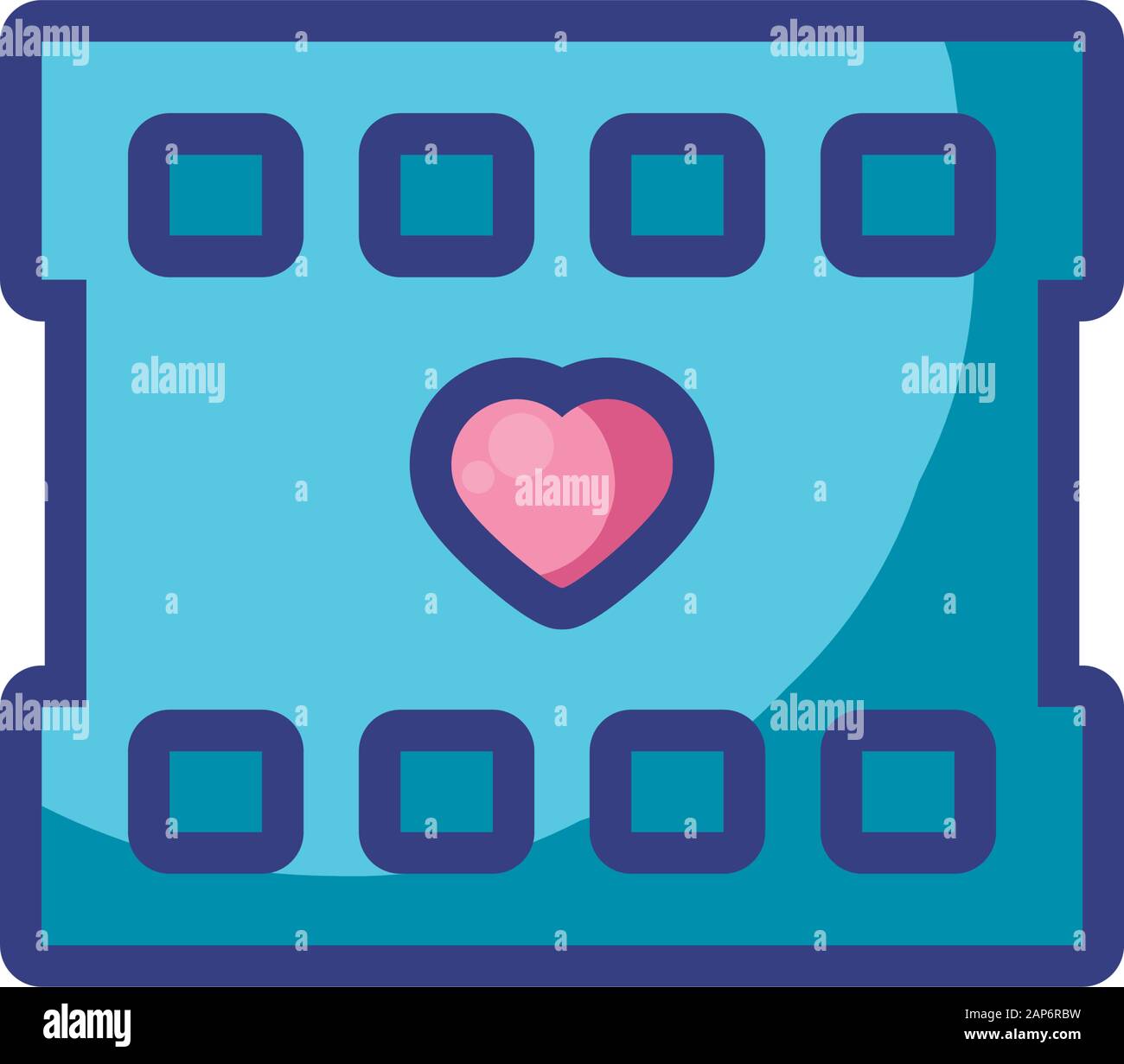 Movie Strip With Heart Design Of Love Passion Romantic Valentines