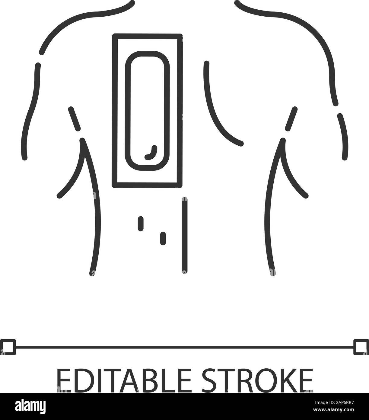 Back Waxing Linear Icon Male Hair Removal Procedure Depilation