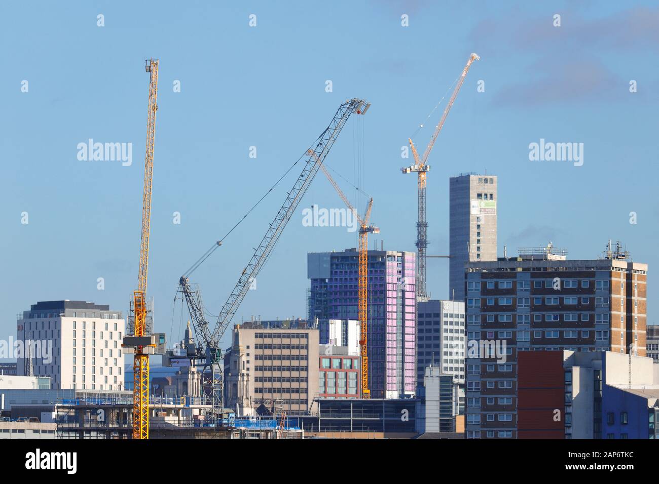 Leeds skyline. Altus House at Leeds Arena Campus will be the tallest building in Yorkshire once completed. Stock Photo