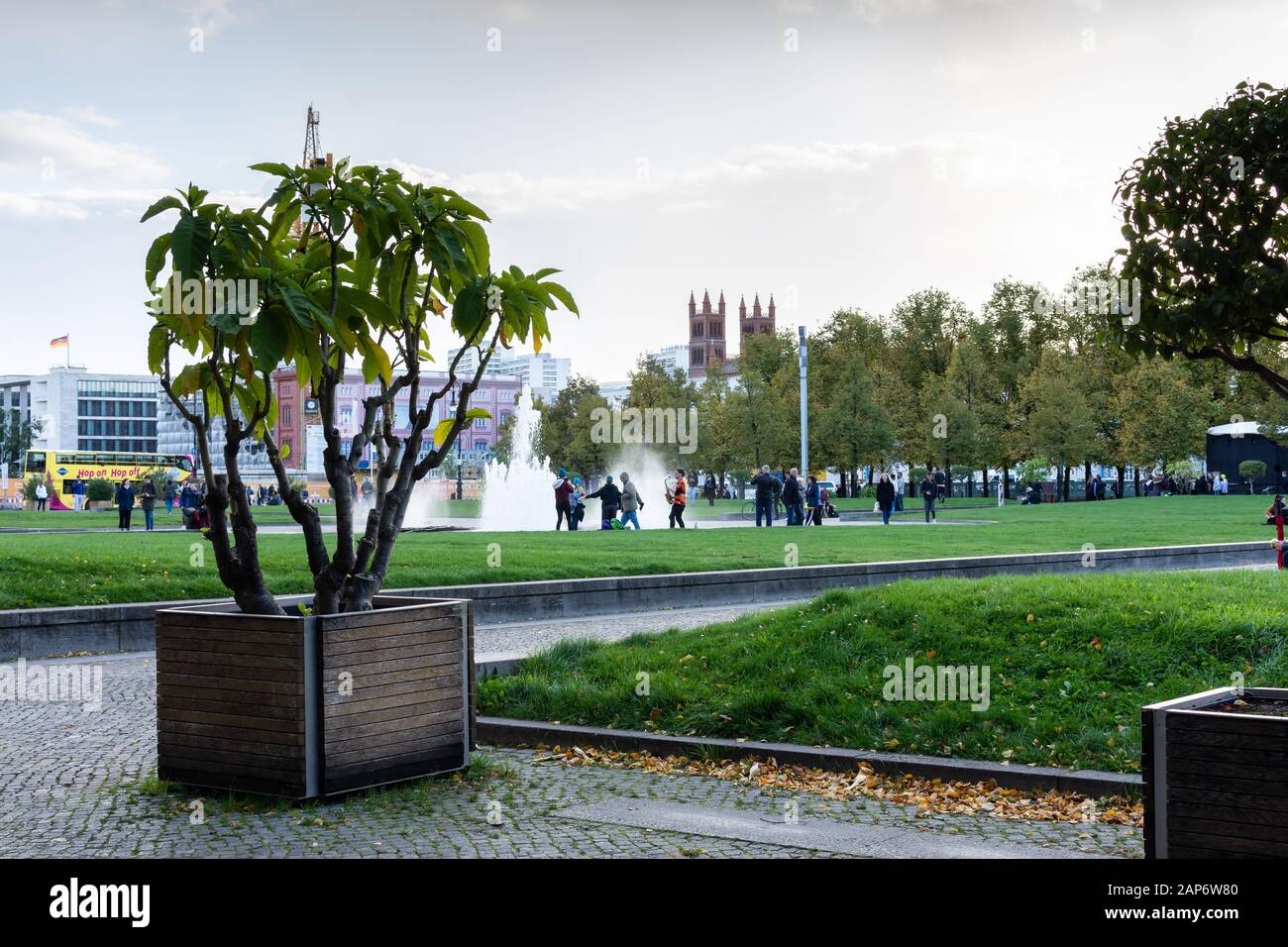 Berlin, Germany October 2, 2019 view of the park Lustgarten from the