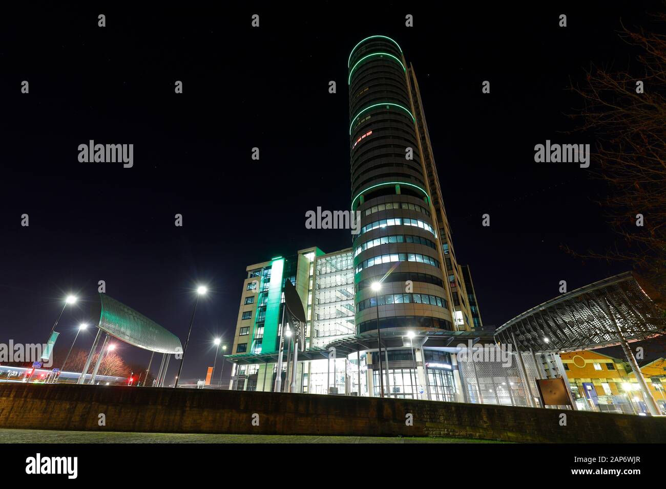 Bridgewater Place is a mixed use tower block of retail and residential apartments.in Leeds Stock