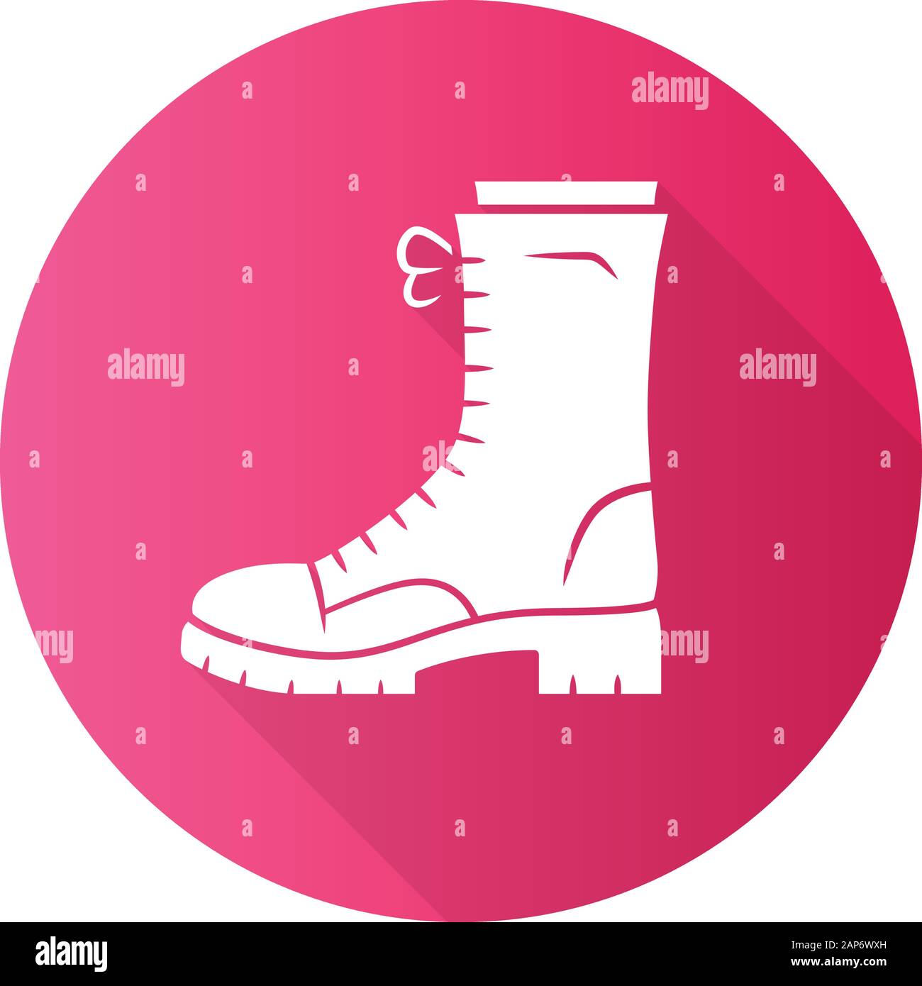 Military boots pink flat design long shadow glyph icon. Women army rough  shoes. Female chunky footwear for fall, spring and winter season. Ladies  clot Stock Vector Image & Art - Alamy