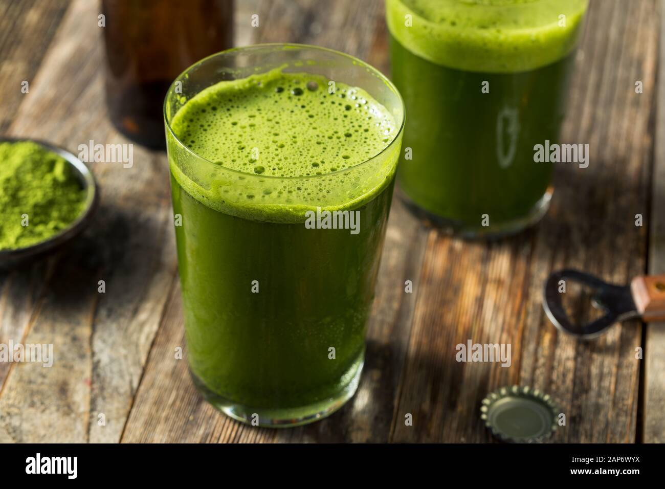 Homemade Green Matcha Beer in a Glass Stock Photo Alamy