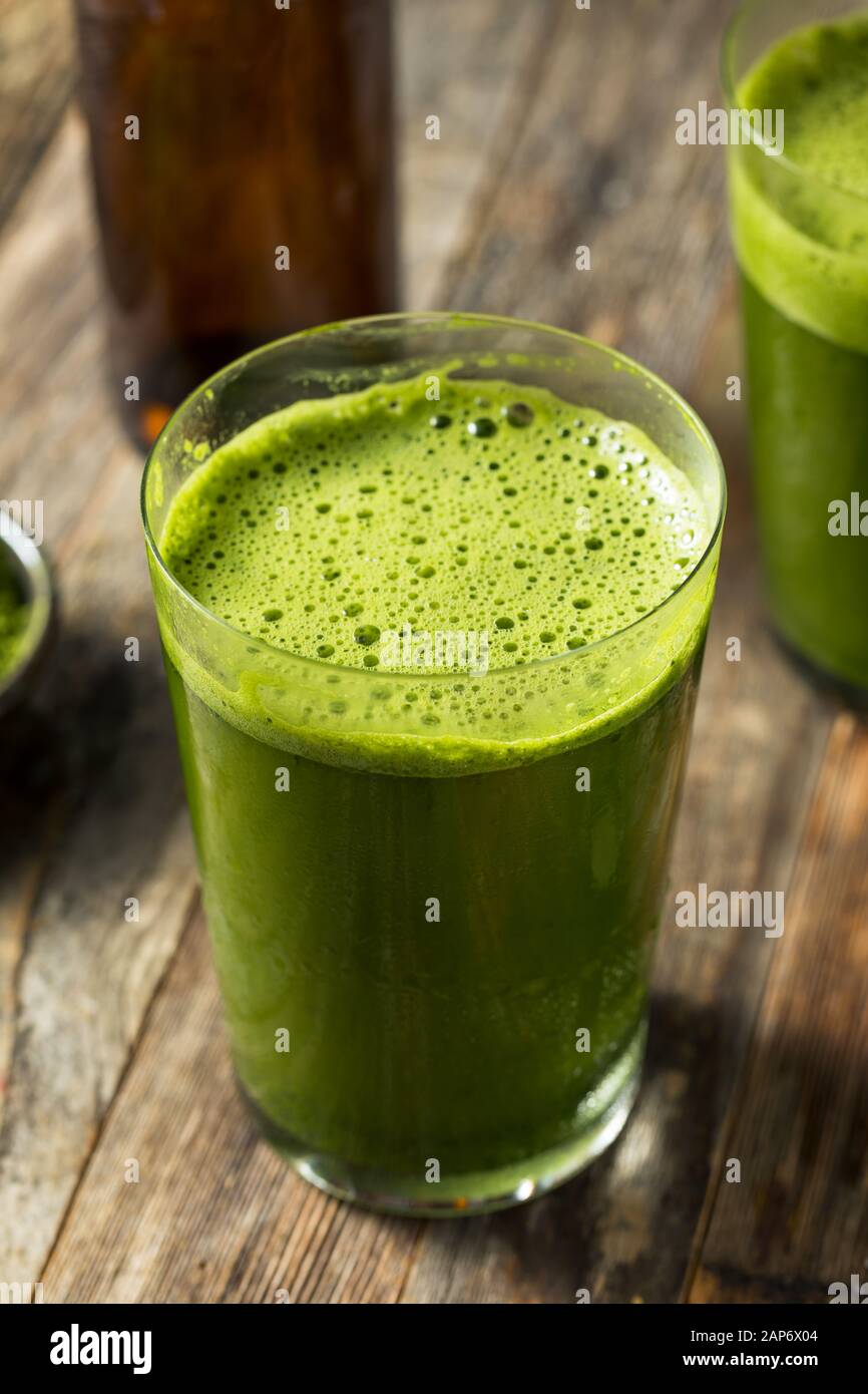 Homemade Green Matcha Beer in a Glass Stock Photo