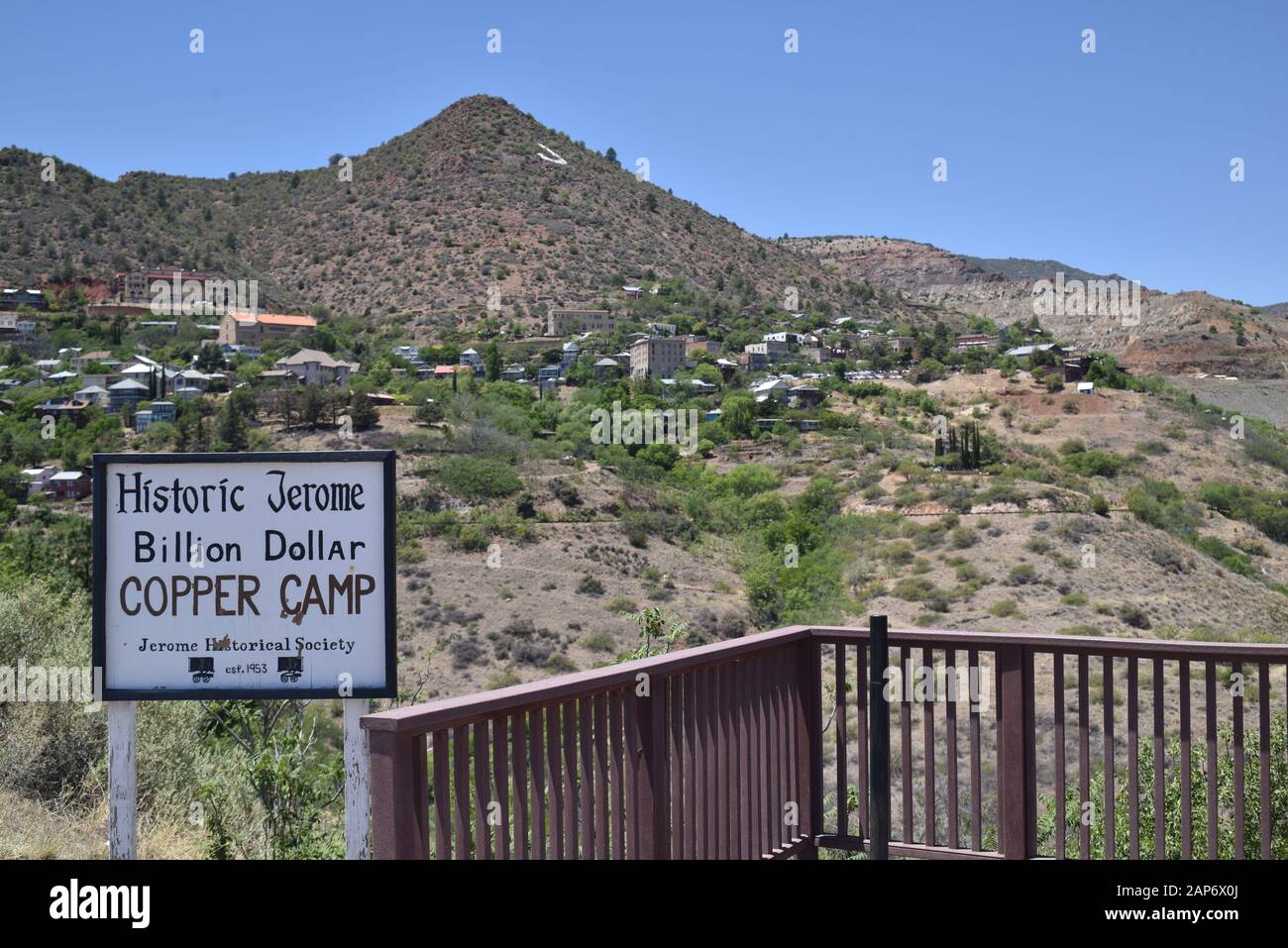Jerome, AZ. U.S.A. May 18, 2018. A National Historical Landmark 1967