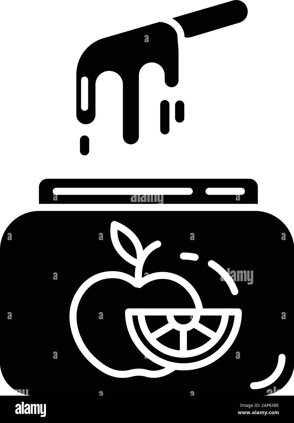Fruit Waxing Glyph Icon Natural Soft Cold Wax In Jar With