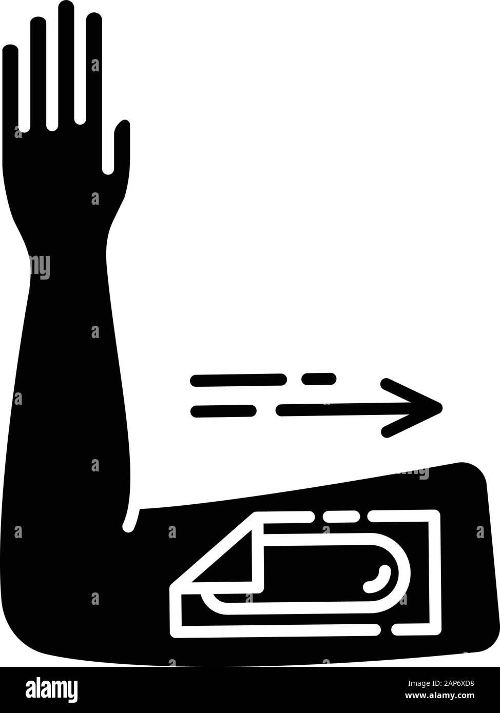 Arm Waxing Glyph Icon Female Body Hair Removal Procedure