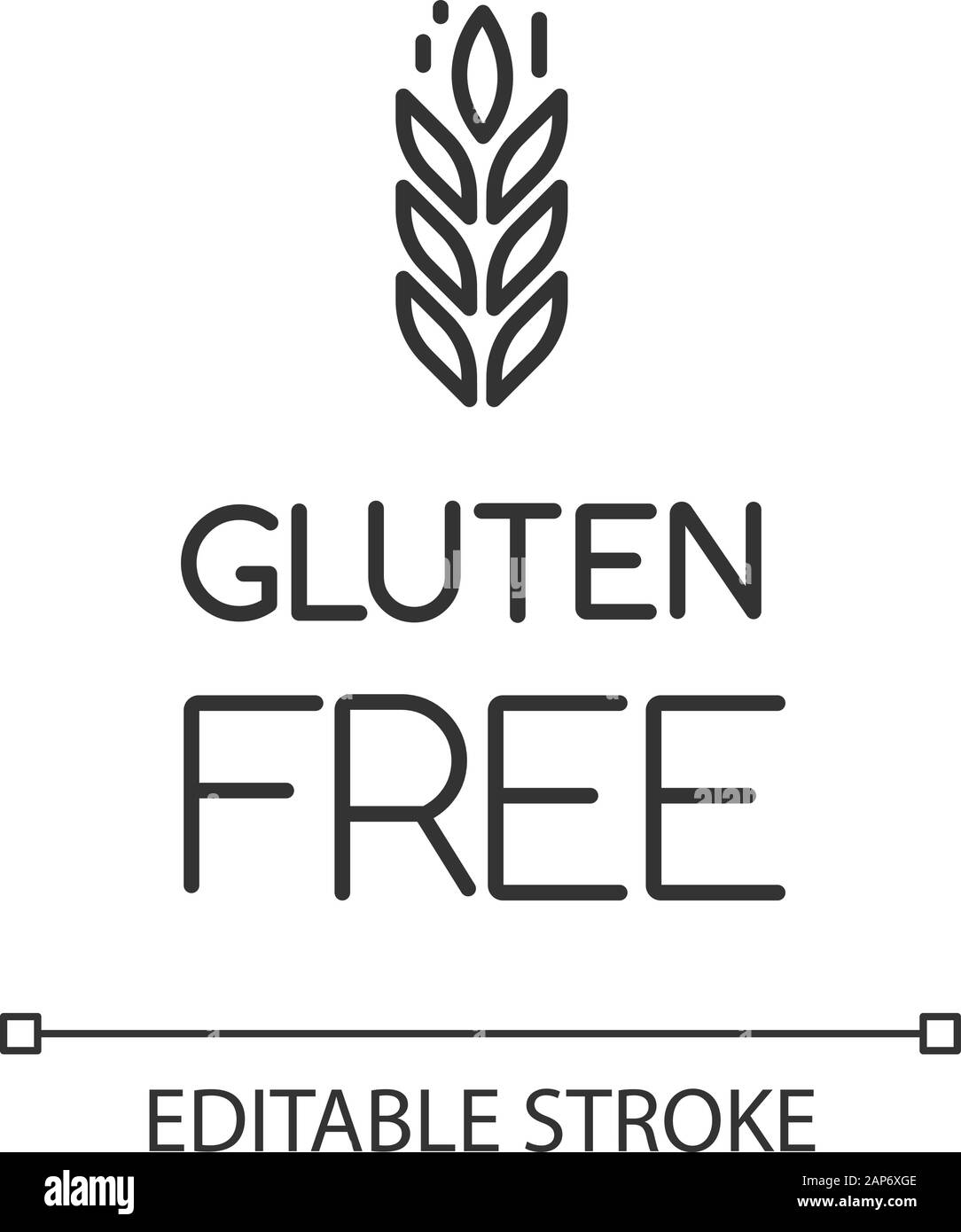 Gluten free linear icon. Organic food. Product free ingredient. Healthy ...