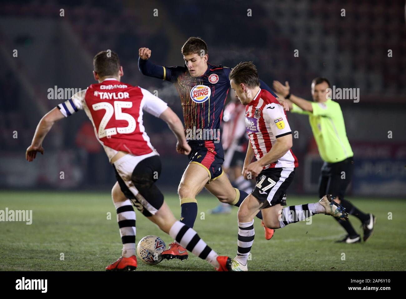 Exeter, UK. 21st Jan, 2020. Charlie Carter of Stevenage during the EFL  Football League Trophy match between Exeter City and Stevenage at St James'  Park, Exeter, England on 21 January 2020. Photo