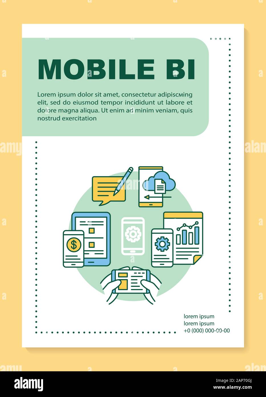Mobile Bi Poster Template Layout Business Intelligence Sales