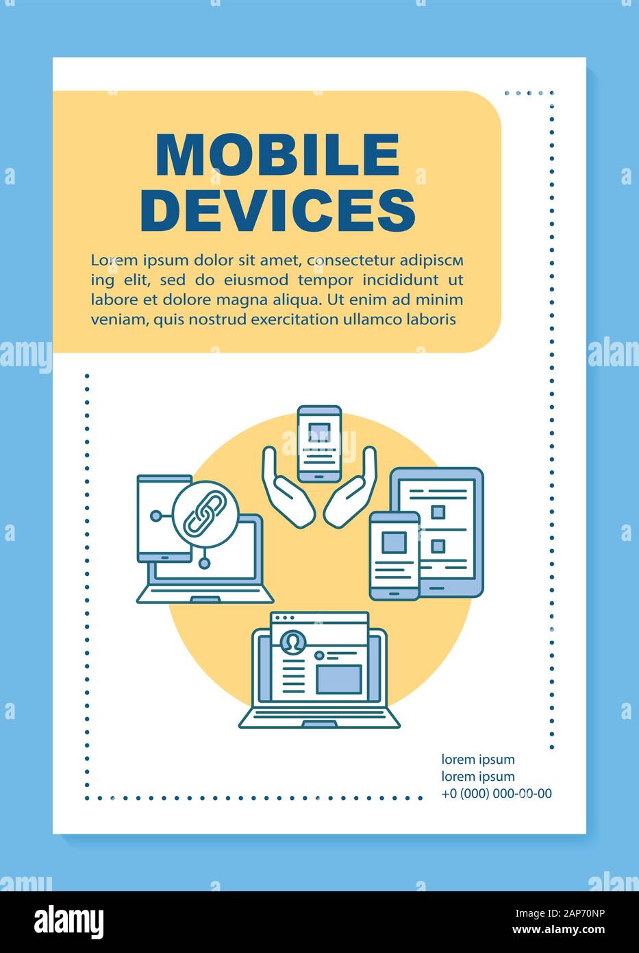 Mobile devices poster template layout. Smartphone and ...
