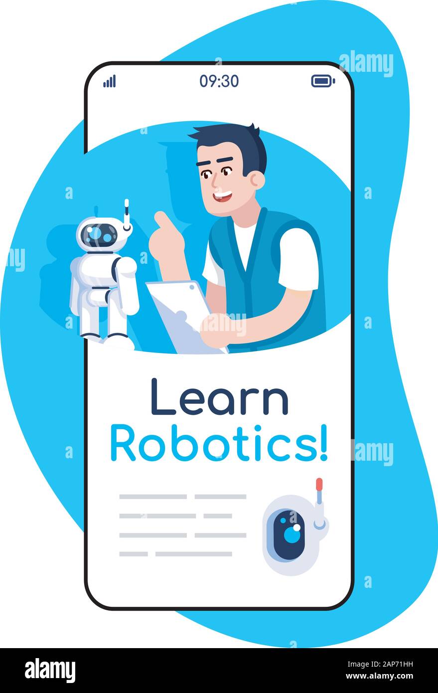 Learn robotics social media posts smartphone app screen. Mobile phone  displays with cartoon characters design mockup. Studying electronics. Robot  engi Stock Vector Image & Art - Alamy