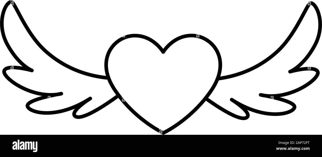 Hearts With Wings On White Background Vector Illustration Design Stock Vector Image Art Alamy