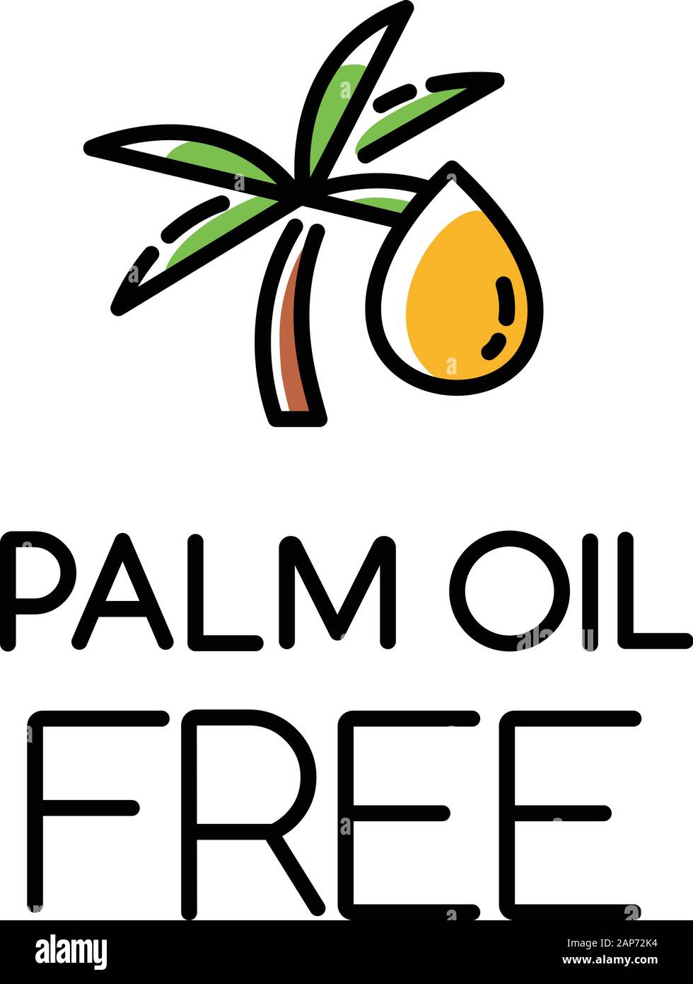 Palm oil free color icon. Organic food without saturated fats. Product