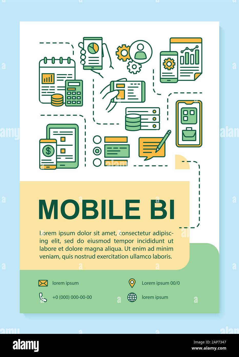 Mobile Bi Poster Template Layout Business Intelligence Data
