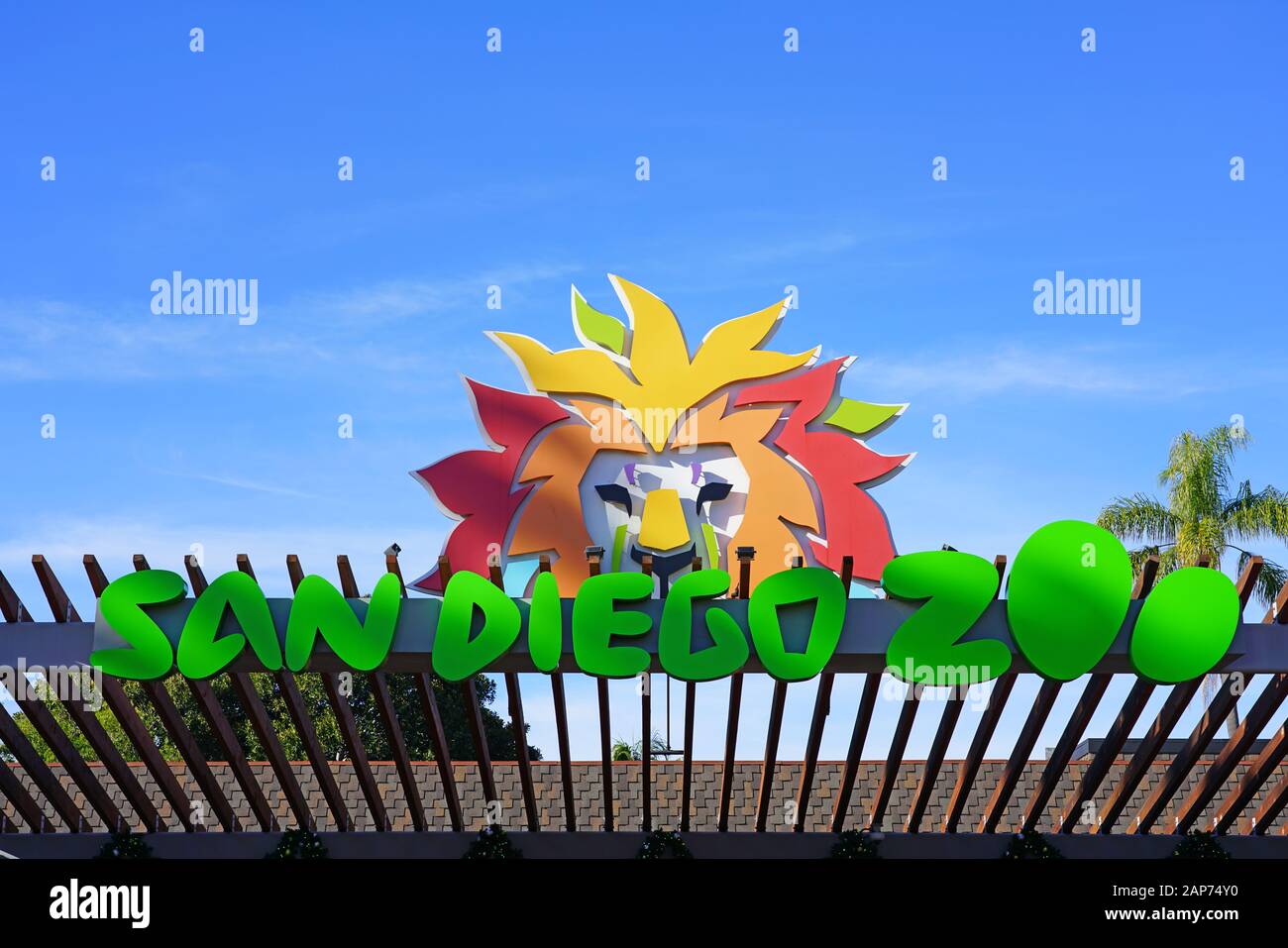 SAN DIEGO, CA 3 JAN 2020 View of the San Diego Zoo, a landmark