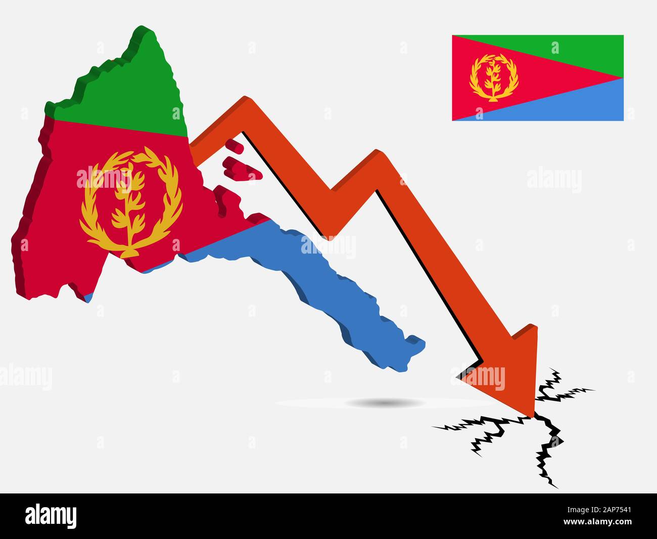 Eritrea economic crisis vector illustration Eps 10 Stock Vector