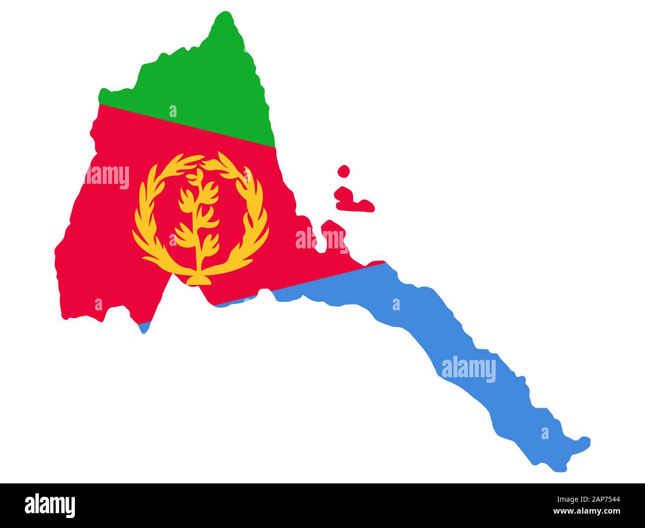 Eritrea Map flag Vector illustration eps 10 Stock Vector