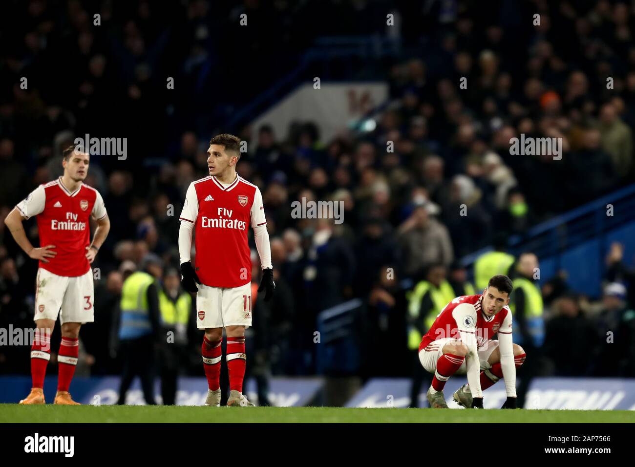 Stamford Bridge London Uk 21st Jan 2020 English Premier League Football Chelsea Versus Arsenal Dejected Arsenal