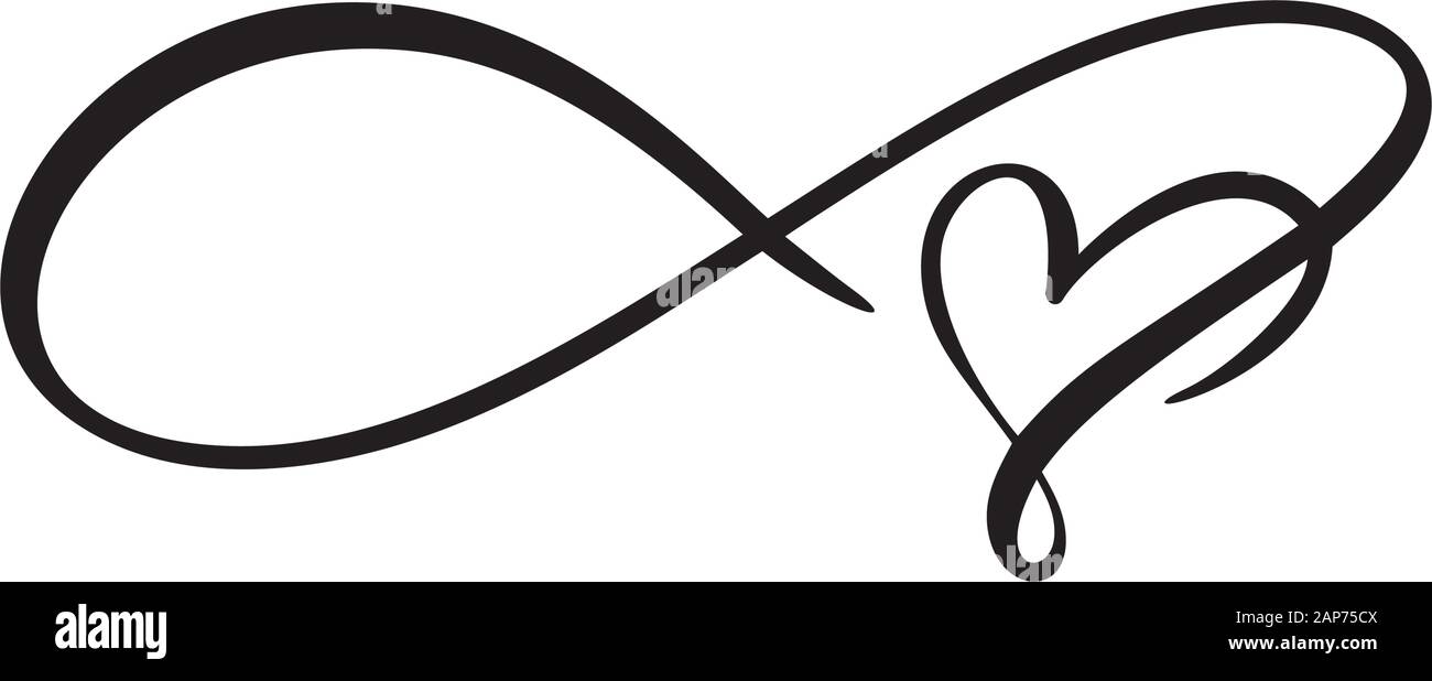 Heart love logo with Infinity sign. Design flourish element for ...