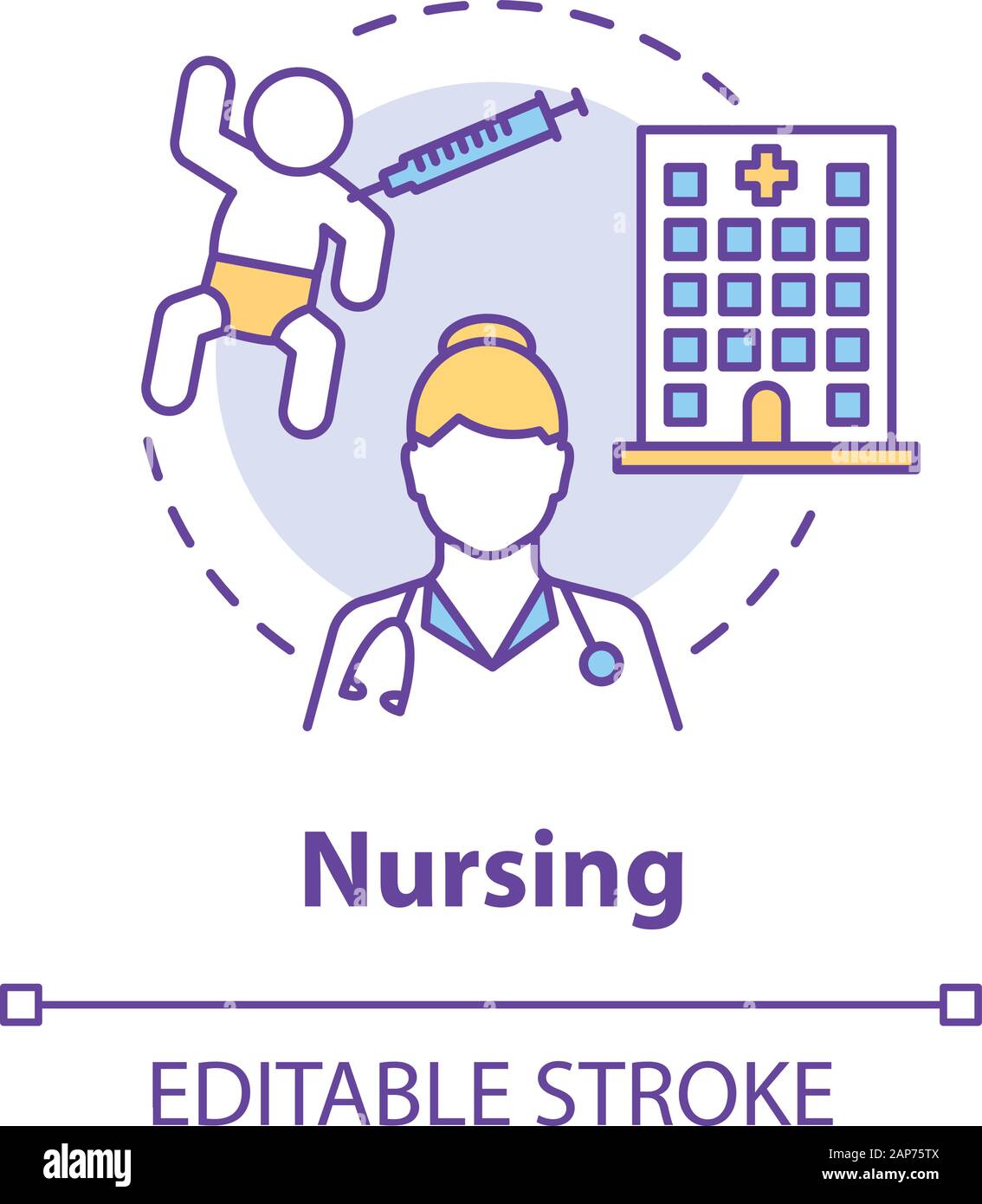 Nursing practice concept icon. Medical service idea thin line