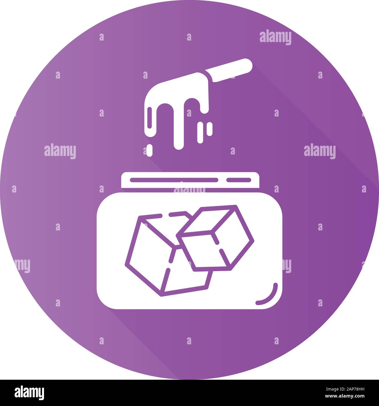 Sugar Waxing Purple Flat Design Long Shadow Glyph Icon Natural