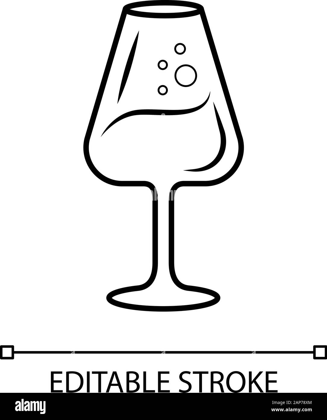 Dessert wine glass linear icon. Port wineglass thin line illustration ...